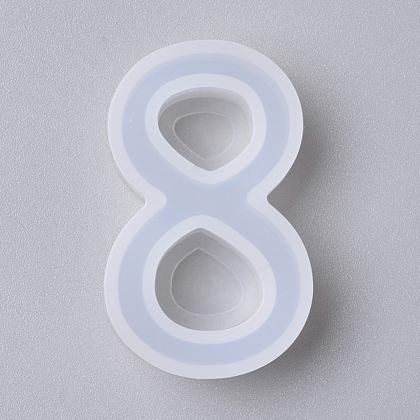 

PandaHall Silicone Molds, Resin Casting Molds, For UV Resin, Epoxy Resin Jewelry Making, Number, Num.8, 4.2x2.5x1.1cm Silicone Number