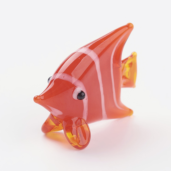 

PandaHall Home Decorations, Handmade Lampwork Display Decorations, Butterflyfish, Red, 23x9x18mm Lampwork Fish Red