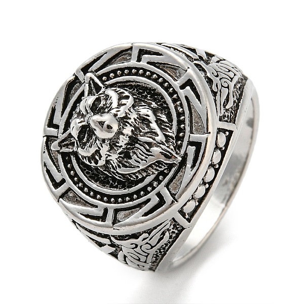

PandaHall Alloy Wolf Finger Rings for Men, Gunmetal, US Size 8(18.1mm) Alloy