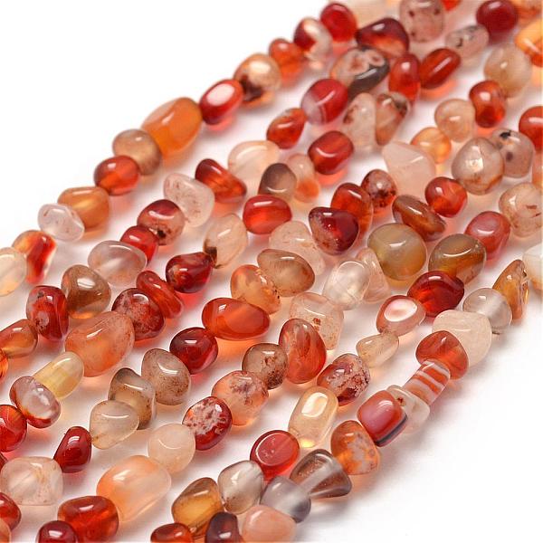 

PandaHall Dyed Natural Carnelian Beads Strands, Nuggets, 3~5x3~5x3~8mm, Hole: 1mm, about 85~90pcs/strand, 15.7 inch(40cm) Carnelian Nuggets..., Red