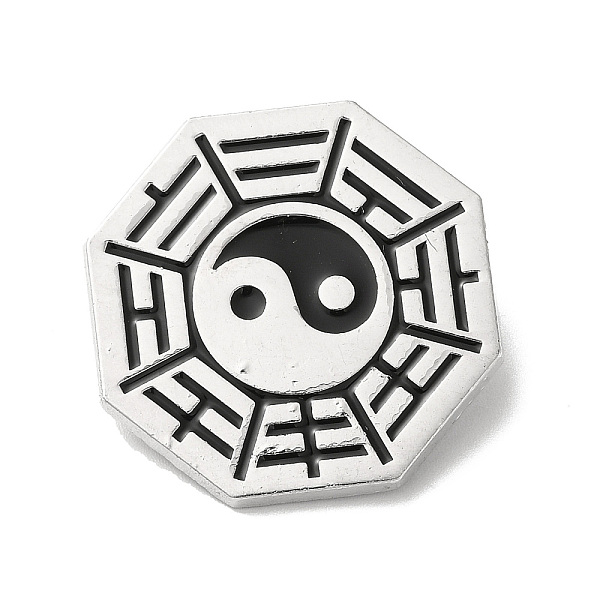 Eight-Diagram Tactics with Yin Yang Alloy Brooch Pin