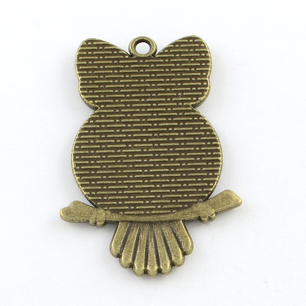 

PandaHall Tibetan Style Alloy Owl Pendant Rhinestone Cabochon Settings, Cadmium Free & Nickel Free & Lead Free, Antique Bronze, Tray: 20mm...