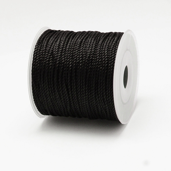 

PandaHall Nylon Threads, Black, 2mm, about 43.74 yards(40m)/roll Nylon Black