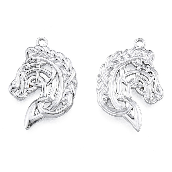 

PandaHall 201 Stainless Steel Pendants, Horse, Stainless Steel Color, 31.5x22.5x2mm, Hole: 2mm 201 Stainless Steel Horse