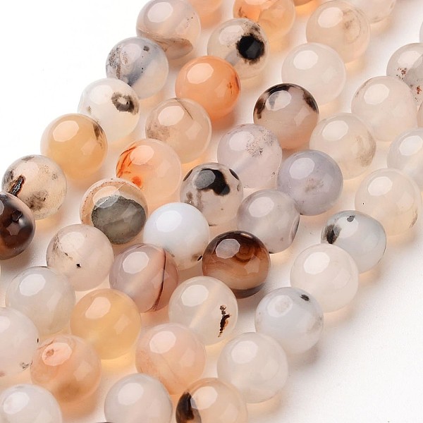 

PandaHall Natural Dendritic Agate Beads Strands, Round, Dyed & Heated, 6mm, Hole: 1mm, about 64pcs/strand, 14.5 inch Dendritic Agate Round..., Orange