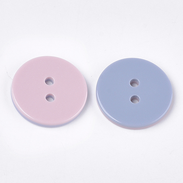 

PandaHall 2-Hole Resin Buttons, Two Tone, Flat Round, Flamingo, 25.5x3.5mm, Hole: 3mm Resin Flat Round Pink