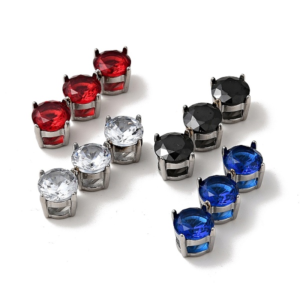 

PandaHall 316 Surgical Stainless Steel Micro Pave Cubic Zirconia Slide Charms, Stainless Steel Color, Diamond, Mixed Color, 29.5x10x8mm..., Multicolor