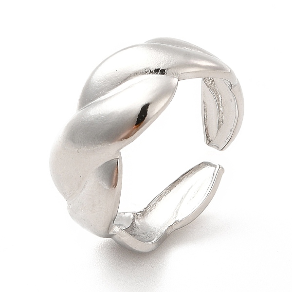 

PandaHall 304 Stainless Steel Twist Rope Open Cuff Ring for Women, Stainless Steel Color, US Size 7 1/4(17.5mm) 304 Stainless Steel
