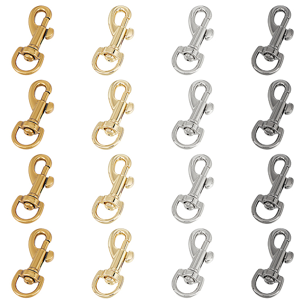 

PandaHall WADORN 16Pcs 4 Colors Alloy Swivel Eye Bolt Snap Hooks, Mixed Color, 45x16x7.5mm, Hole: 10x5mm, 4pcs/color Alloy