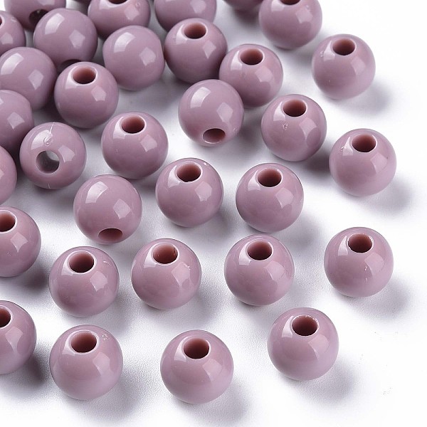 

PandaHall Opaque Acrylic Beads, Round, Rosy Brown, 11.5x10.5mm, Hole: 4mm Acrylic Round