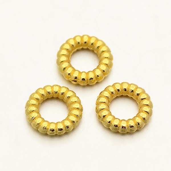 

PandaHall Ring Zinc Alloy Spacer Beads, Golden, 6x1.4mm, Hole: 3mm Alloy Ring