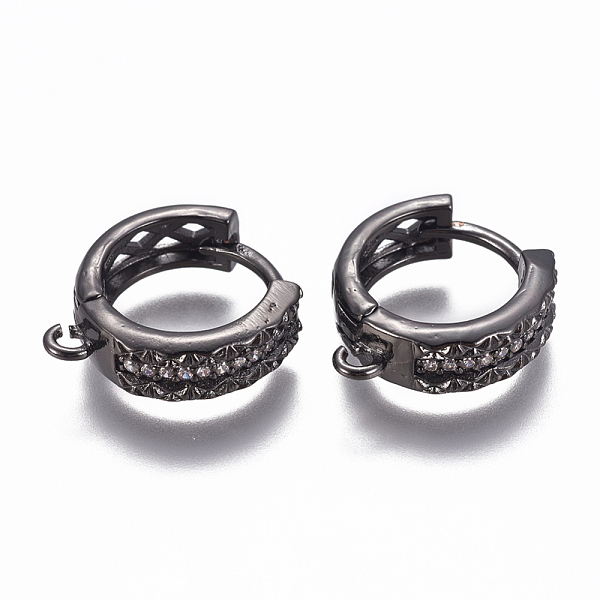 

PandaHall Brass Huggie Hoop Earring Findings, Ring, with Micro Pave Cubic Zirconia and Loop, Clear, Mixed Color, 16x5x14.5mm, Hole: 1.2mm...