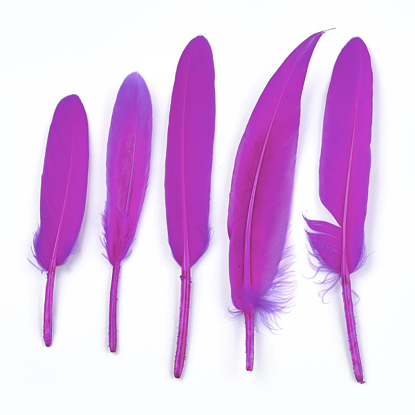 PandaHall Goose Feather Costume Accessories, Dyed, Magenta, 105~157x16~22mm, about 500pcs/bag Feather Feather Pink