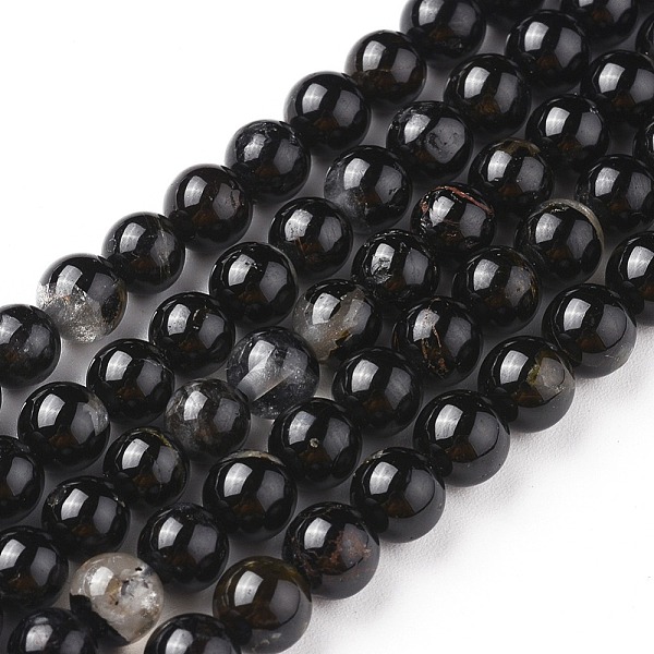 

PandaHall Natural Black Tourmaline Beads Strands, Round, 6mm, Hole: 0.8mm, about 67pcs/strand, 15.3 inch(39 cm) Tourmaline Round