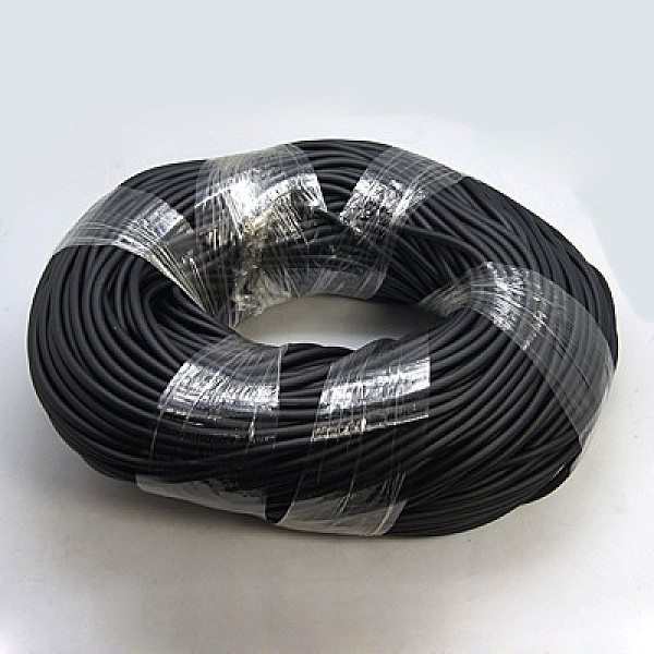 

PandaHall Solid Synthetic Rubber Beading Cord, Black, Round, No Hole, Black, 4.0mm, about 43.74 yards(40m)/1000g PVC Black