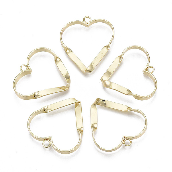 

PandaHall Alloy Pendants, Twisted, Heart, Light Gold, 30x30x3.5mm, Hole: 2mm Alloy Heart