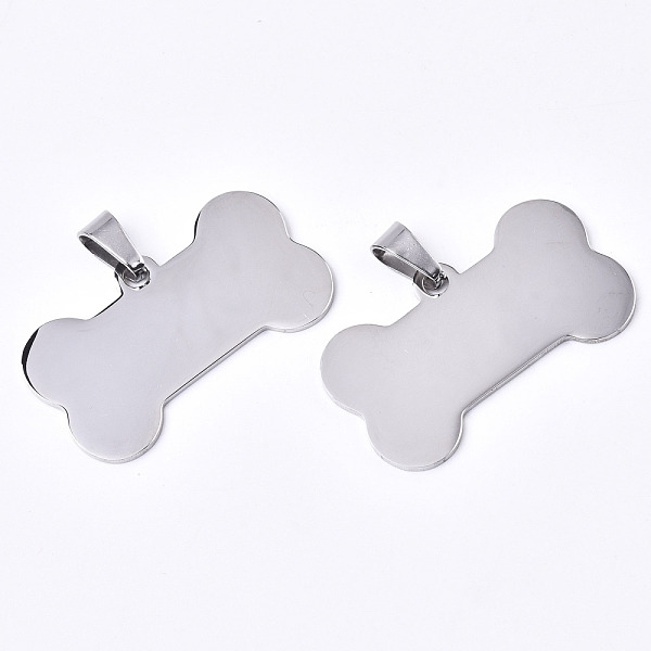 

PandaHall 304 Stainless Steel Pendants, Silhouette Charms, Stamping Blank Tag, Laser Cut, Dog Bone, Stainless Steel Color, 23x40x1mm, Hole...