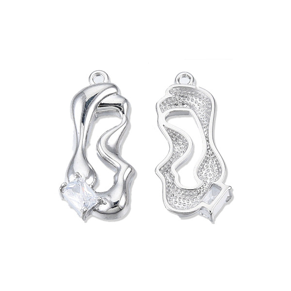 

PandaHall Brass Pave Clear Cubic Zirconia Pendants, Cadmium Free & Nickel Free & Lead Free, Lip, Platinum, 29x13x4mm, Hole: 1.6mm...