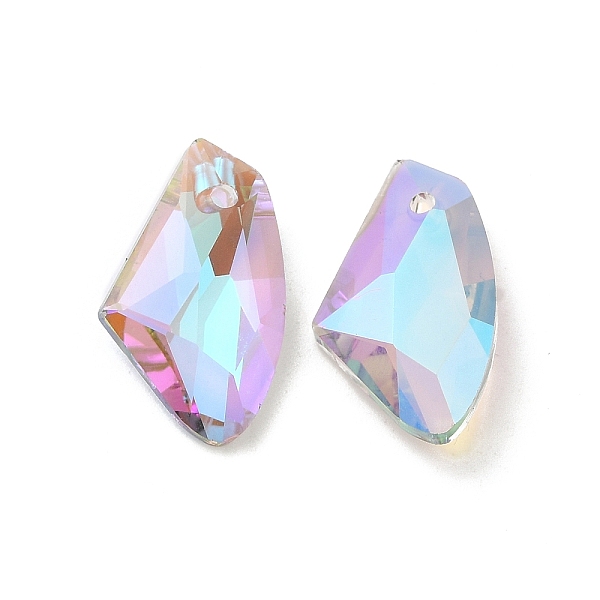 

PandaHall Electroplated Glass Pendants, Back Plated, Faceted, Polygon, Thistle, 19x11x5mm, Hole: 1.2mm Glass Polygon Purple