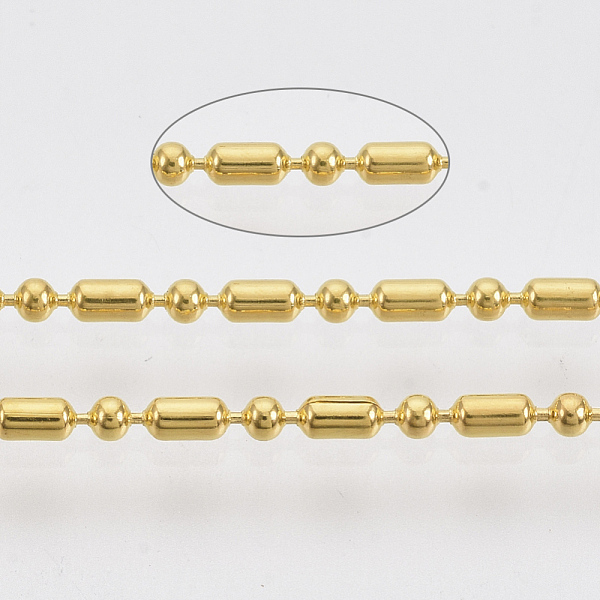 

PandaHall Brass Ball Chains, Ball-Bar Style, Round and Oval, Long-Lasting Plated, Soldered, with Spool, Cadmium Free & Nickel Free & Lead...