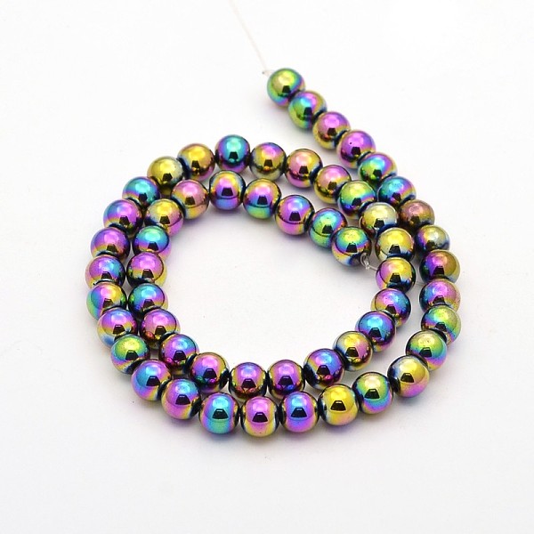 

PandaHall Electroplate Magnetic Synthetic Hematite Bead Strands, Round, Multi-color Plated, 8mm, Hole: 1mm, about 56pcs/strand, 15.7 inch...