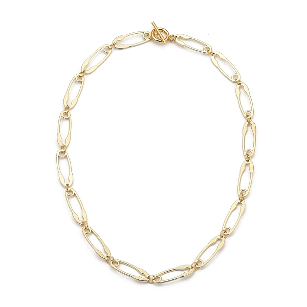 

PandaHall Safety Pin Shape Alloy Link Chain Necklaces, with 304 Stainless Steel Toggle Clasps, Light Gold, 17.72 inch(45cm) Alloy