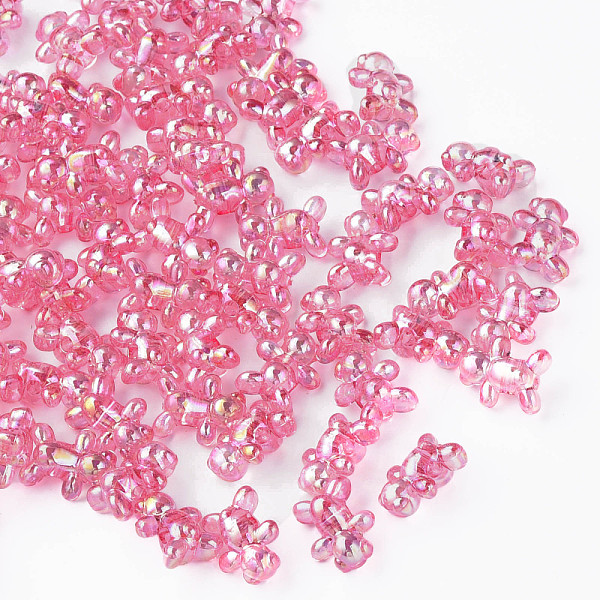 

PandaHall Transparent Acrylic Beads, AB Color Plated, Bear, Hot Pink, 16x13x8.5mm, Hole: 2mm, about 700pcs/500g Acrylic Bear