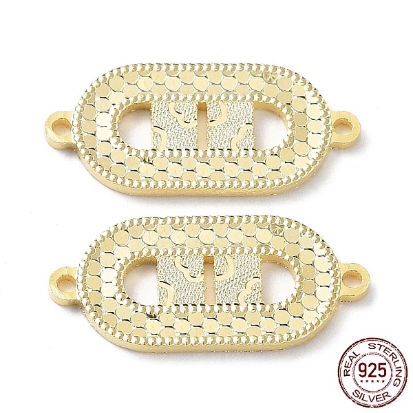 

PandaHall 925 Sterling Silver Connector Charms, Oval Links, Real 18K Gold Plated, 9x20x1.2mm, Hole: 1.2mm Sterling Silver Oval
