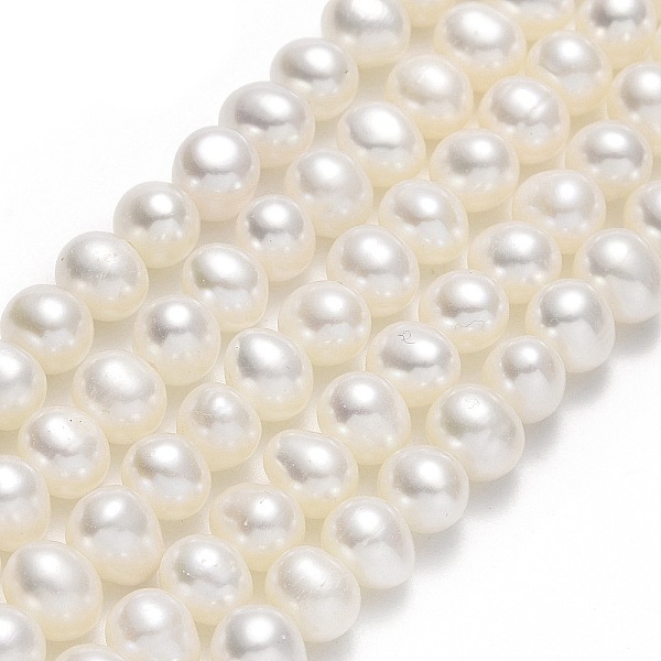 

PandaHall Natural Cultured Freshwater Pearl Beads Strands, Round, Beige, 5~6x5.5~6.5x5.5~6mm, Hole: 0.7mm, about 71~76pcs/strand..., Yellow