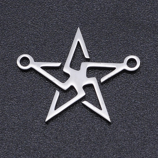 

PandaHall 201 Stainless Steel Links connectors, Laser Cut, Hollow Star, Stainless Steel Color, 14.5x18x1mm, Hole: 1.5mm 201 Stainless Steel...