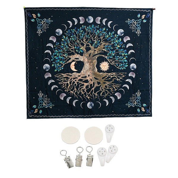 

PandaHall Tree of Life Flower Sun Moon Hippie Tapestries, Polyester Bohemian Mandala Wall Hanging Tapestry, for Bedroom Living Room...