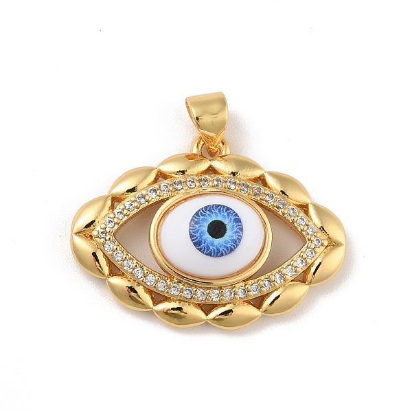 

PandaHall Brass Micro Pave Cubic Zirconia Pendants, with Acrylic, Cadmium Free & Lead Free, Long-Lasting Plated, Evil Eye, Real 18K Gold...
