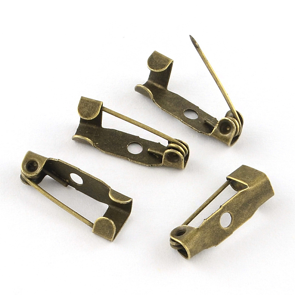 

PandaHall Iron Brooch Findings, Back Bar Pins, with One Hole, Antique Bronze, 15x5x4.5mm, Hole: 1.8mm Iron