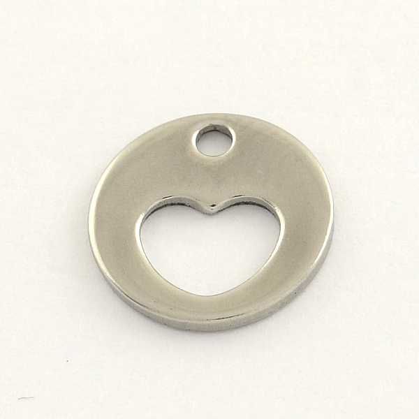 

PandaHall 304 Stainless Steel Flat Round Charms, Stainless Steel Color, 12x1mm, Hole: 1.5mm 304 Stainless Steel Flat Round