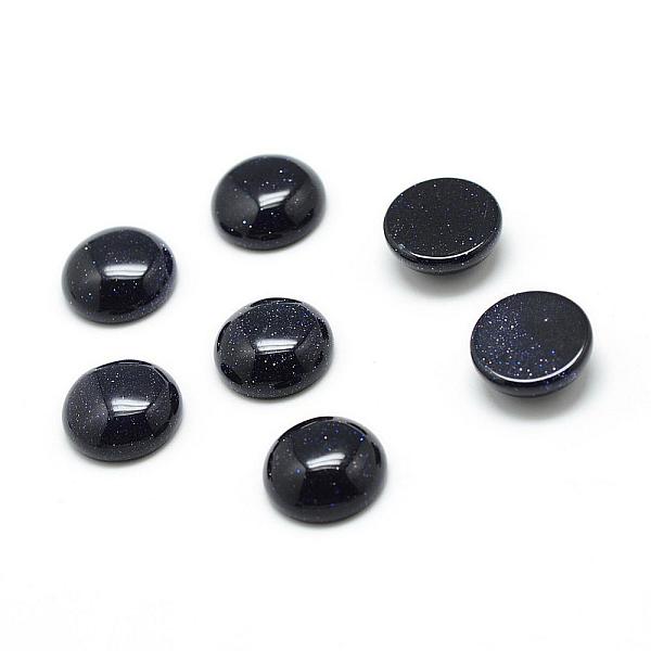 

PandaHall Synthetic Blue Goldstone Cabochons, Half Round, 6x3mm Blue Goldstone Half Round