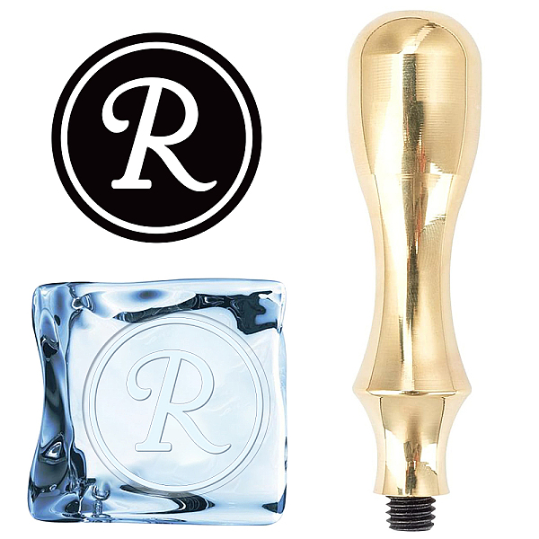

PandaHall CRASPIRE Letter R Ice Cube Stamp Initials Ice Branding Stamp with Removable Brass Brass Head Stamp Handle Replacement for...