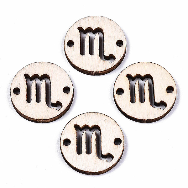

PandaHall Unfinished Natural Poplar Wood Links Connectors, Laser Cut, Flat Round with Constellation, Scorpio, 19.5x2.5mm, Hole: 2mm Wood...
