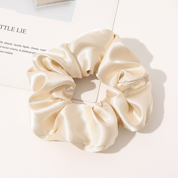 

PandaHall Satin Face Elastic Hair Accessories, for Girls or Women, Scrunchie/Scrunchy Hair Ties, Old Lace, 120mm Cloth