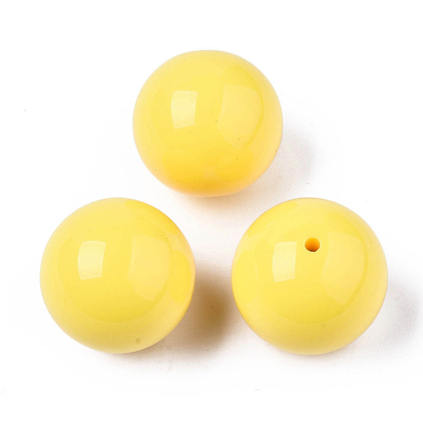 

PandaHall Opaque Acrylic Beads, Round, Yellow, 29.5mm, Hole: 3mm, about 31pcs/500g Acrylic Round Yellow