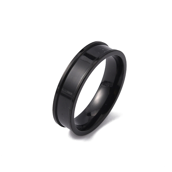 

PandaHall 201 Stainless Steel Grooved Finger Ring Settings, Ring Core Blank, for Inlay Ring Jewelry Making, Electrophoresis Black, Inner...