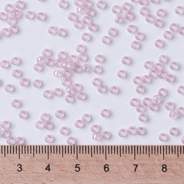 

PandaHall MIYUKI Round Rocailles Beads, Japanese Seed Beads, (RR3503) Transparent Pale Orchid Luster, 8/0, 3mm, Hole: 1mm, about..., Purple
