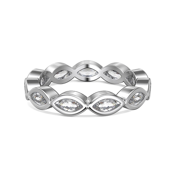 Anlaufschutz Rhodinierter Fingerring Aus Sterlingsilber Mit Pferdeauge