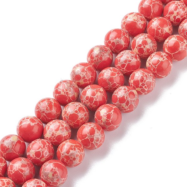 Brins de perles de jaspe impérial synthétiques