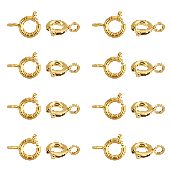 

PandaHall UNICRAFTALE 20pcs Golden Spring Ring Clasps Stainless Steel Spring Clasps Closed Ring Clasps Smooth Surface Clasp Connector...