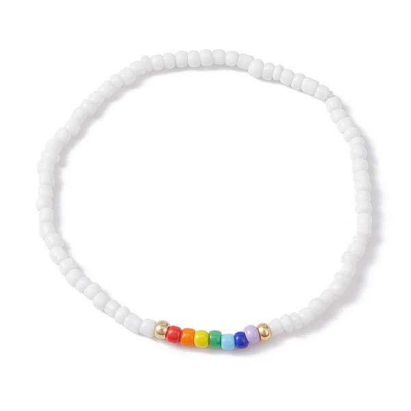 

PandaHall Glass Seed Beaded Stretch Bracelets, Colorful, Inner Diameter: 2-1/4 inch(5.8cm) Seed Beads