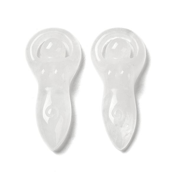 

PandaHall Natural Quartz Crystal Pendants, Rock Crystal Pendants, Goddess Charms, 43~43.5x18.5~19x7~8.5mm, Hole: 11.5x1.5mm Quartz Crystal...