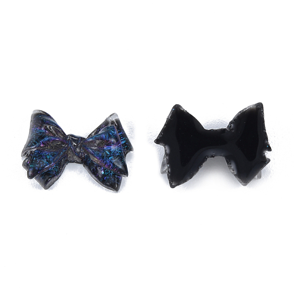

PandaHall Resin Cabochons, with Glitter Powder, Bowknot, Prussian Blue, 7.5~8x10.5x3mm Resin Bowknot