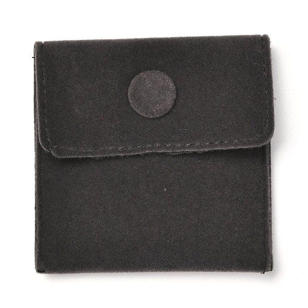 

PandaHall Square Velvet Jewelry Bags, with Snap Fastener, Black, 6.7~7.3x6.7~7.3x0.95cm Velvet Black
