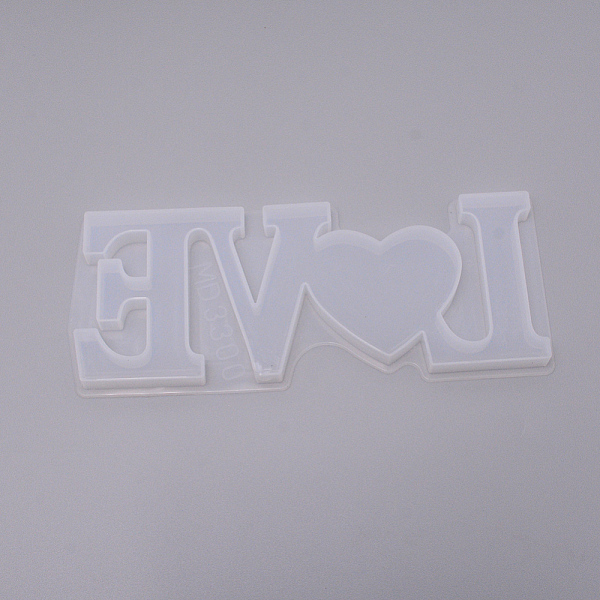 

PandaHall Valentine's Day Word Love Silicone Molds, Resin Casting Molds, For UV Resin, Epoxy Resin Craft Making, White, 88x212x13mm, Inner...