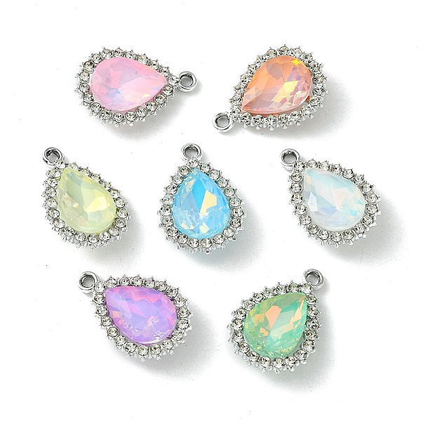 

PandaHall UV Plating Alloy with Mixed Color Glass Rhinestone Pendants, Teardrop, Platinum, 23x16x6mm, Hole: 2mm Alloy+Rhinestone Teardrop..., Multicolor